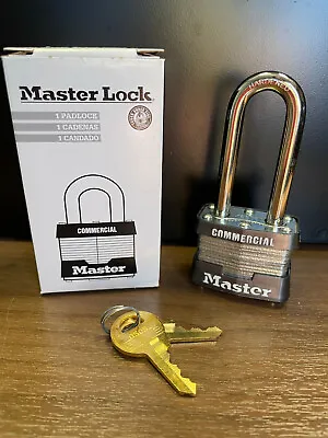 Master Lock 3LH Padlock Keyed Alike Long Shackle Rectangular Steel Body • $11.29