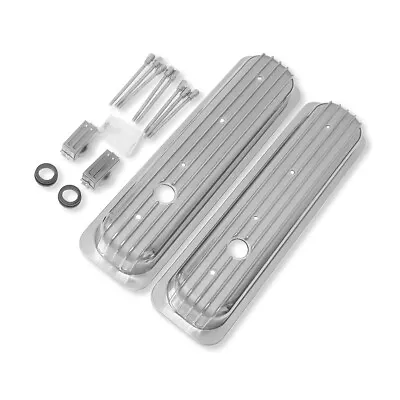 For SBC 283 327 450 1987-up Center Bolt Vortec Finned Short Valve Cover Polished • $123.68