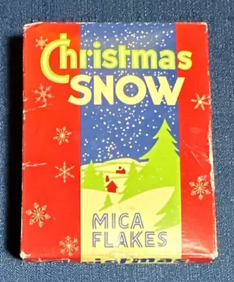 Christmas Snow Mica Flakes Fire Proof Mica Flakes NEW BOX Vintage 1960s • $30