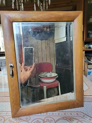 Vintage Small Medicine Cabinet Or Kitchen Beveled Glass Mirror  • $135