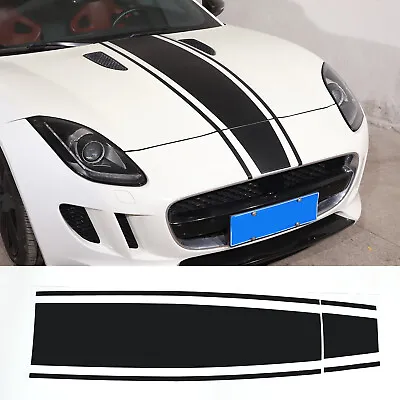 Bonnet Hood Racing Stripe Car Sticker Decal For Jaguar F-TYPE 2013-2022 Black • $39.99
