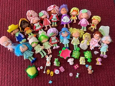 1978-79 Vintage Lot  Strawberry Shortcake Dolls W/pets & Xtra Accessories • $122.22