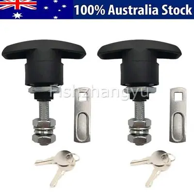 2PCS Heavy-Duty Fixing Canopy Trailer T-Lock Handle Metal Keyed Locking AU • $33.02