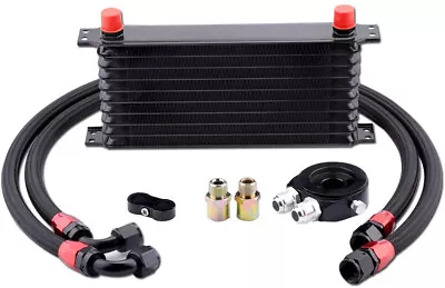 LokoCar Universal Transmission Oil Cooler Filter Adapter Kit 10 Rows AN10 Black • $83.99