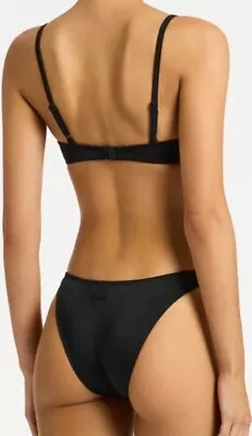 NWT NEW Triangl Swimwear Mica Black Faux Leather Neoprene 2 Piece Bikini-Small • £58.88