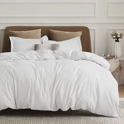 Bedsure White Duvet Cover Queen Size - Soft Brushed Microfiber Duvet Cover Fo... • $29.16