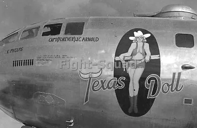 WW2 Picture Photo B-29 Superfortress Texas Doll PinUp Bomber Art Nose 3985 • $5.95