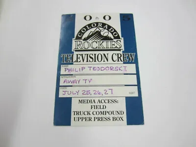 #241 COLORADO ROCKIES Television Crew 2005 Press Pass Media Credential • $9.99