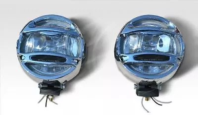 2x 12v 6 Inch Chrome Round Spot Fog Lights Lamp 4x4 Van Car Pickup Caravan Bus • £37.99