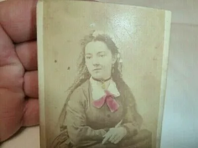 $34.99 • Buy Civil War Era  Photo Woman Long Curly Hair Choker Necklace Richmond VA 9B