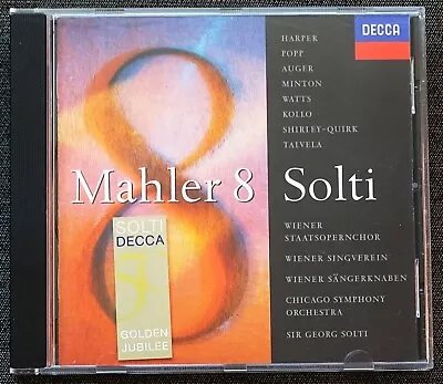 Mahler Symphony No. 8. Harper Popp Kollo Chicago SO Solti. 1 CD Decca 1996 • £8.25