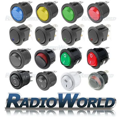 ON/OFF Rocker Switch Round LED Illuminated Car Dashboard Dash Boat Waterproof • £2.49