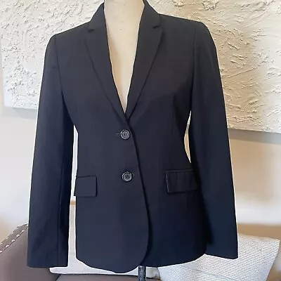 J.Crew Suiting Womens Navy Blue Pinstriped Jacket Size 4 Two Button A7830 Wool • $44