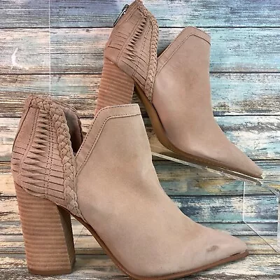 Vince Camuto Ankle Boot Womens Size 5M Taupe Suede Pointed Toe Bootie • $13.30