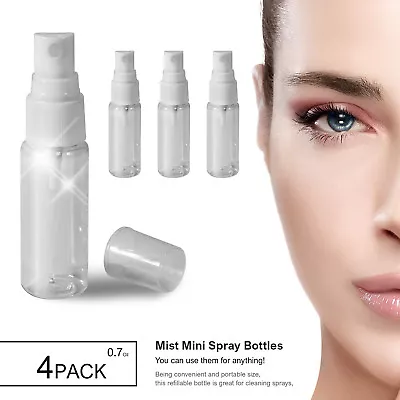 [4 Pack] NEW Clear Travel Mini Spray Fine Mist Plastic Bottles 0.7 Oz. US • $6.83