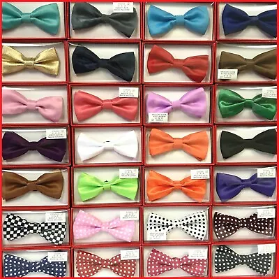 $7.99 • Buy 40+ Colors Clip On Adjustable Tuxedo Bow-Tie For Toddler Baby Kids Boys Girls