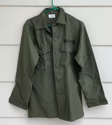 Vtg NOS OG107 Fatigue Shirt Vietnam War Cotton Sateen Utility 15.5 X 33 • $79.99