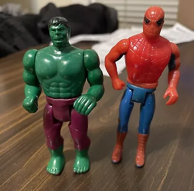 Vintage Marvel Mego Pocket Super Hero’s Spiderman And Hulk 4” Action Figure 70s • $49.99