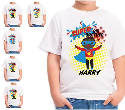 £8.99 • Buy Personalised Super Big Brother T-Shirt Superhero Boys Top Childrens Gift