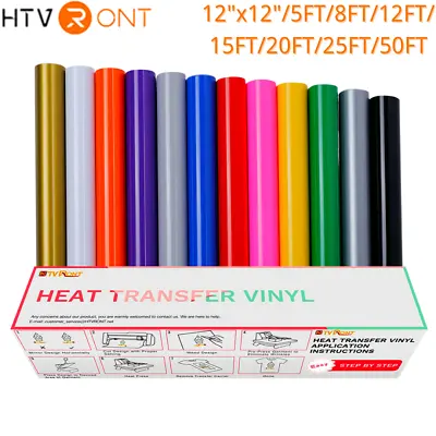 HTVRONT Heat Transfer Vinyl Roll Iron On Heat Press HTV T-shirt 12 X 5FT-50FT  • $8.54