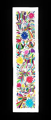 Beautiful Embroidered Otomi Table Runner. Mexican Textile. Tenango De Doria. • $149.90