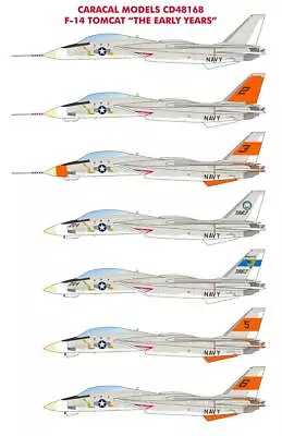 Caracal Models 1/48 Decal CD48168 - F-14 Tomcat The Early Years For Tamiya Kit • $17.99