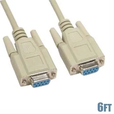 6FT DB9 DB 9 9-Pin RS-232 D-SUB Female To Female Serial Cable Cord Ivory • $16.24