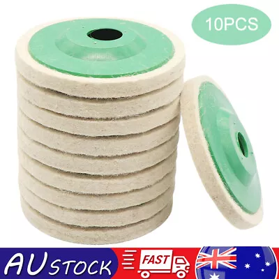 10Pack 4'' 100mm Wool Buffing Polishing Angle Grinder Wheel Felt Pad Buffer Disc • $12.99