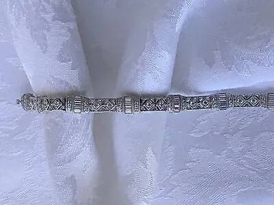 Judith Ripka Estate Collection CZ Tennis Bracelet Sterling Silver 7  With Flaw • $75.98