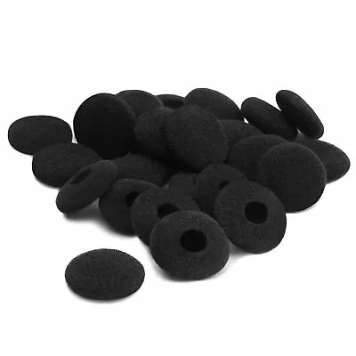 24 X Black Foam Ear Pads Sponge 15-18mm Wide For Earphones & Headphones • £3.99