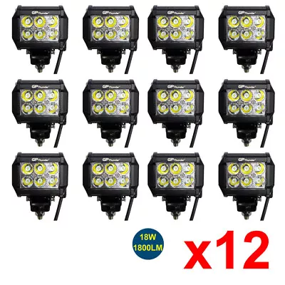 12pcs 4inch Off Road 18W LED Fog Lamp Work Light Bar SUV For 4WD Truck DRL • $45.99