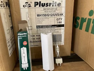 PLUSRITE MH150/UVS/4K/G12 Metal Halide Fiber Optic Lamb Bulb (Case Of 12 Bulbs) • $165