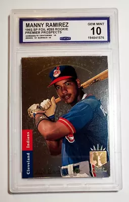 1993 SP Foil #285 Manny Ramirez ROOKIE RC CCG Gem Mint 10 • $45