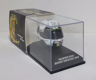 Valentino Rossi MINICHAMPS 1:8 Model Diecast Helmet AGV Moto Barcelona 2008 • £31.46