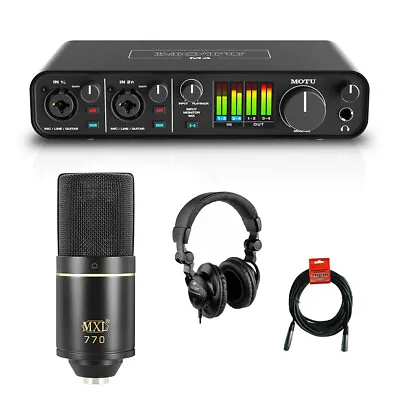 Motu M4 4x4 USB Audio Interface W/ MXL 770 Cardioid Mic Headphone & XLR Cable • $319.99