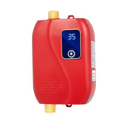 110V 3000W Mini Electric Tankless Instant Hot Water Heater Bathroom Kitchen Red • $45.61