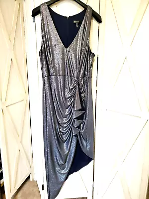 Aidan Mattox Womens Shimmer Evening Formal Dress Gown Size 16 Navy STUNNING! • $39.98