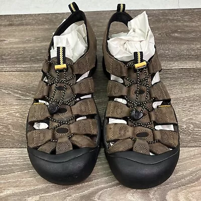 KEEN Newport Bison Brown Leather Men's Sz 11.5 Hiking Sandals  Water Proof • $17