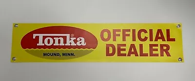 Tonka Toy Truck Larger Banner Red And  Yellow Dealer Sign • $7