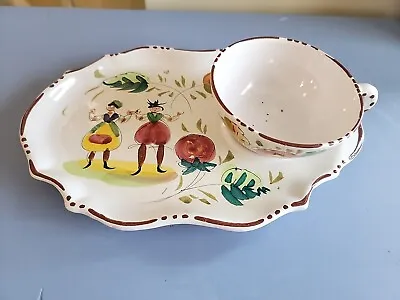 Hand-Painted Numbered Snack Set Italy Strawberry Festival Majolica   • $15