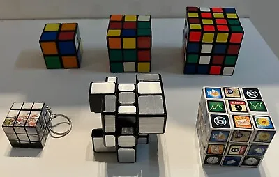 Rubix Cube Lot Of 6: Original 3X3 2X2 4X4 Keychain Travel Mirror Cube RARE! • $15