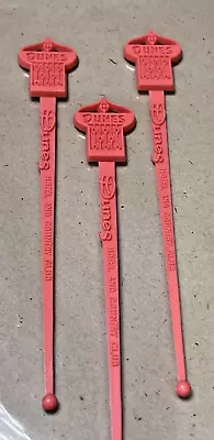 3 Vintage Pink Dunes Hotel County Club Casino Swizzle Stir / Stick Las Vegas • $12.99