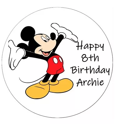 Mickey Mouse Personalised Edible Cake Topper Edible Wafer Paper 7.5  • £2.50