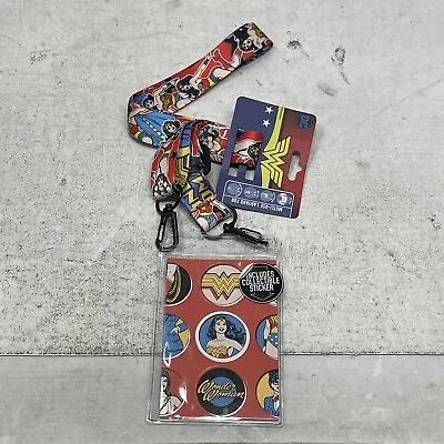 DC Comics Wonder Woman Poses Multi-Use Lanyard Clear ID Badge Holder Licensed • $10.12