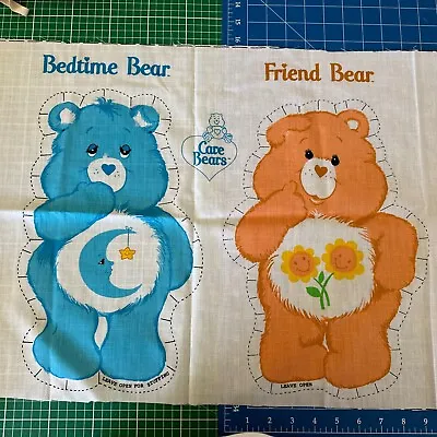 Care Bears Cut & Sew Craft Pillow Panels Cheer Bear Good Luck Bear 1983 Vintage • $40