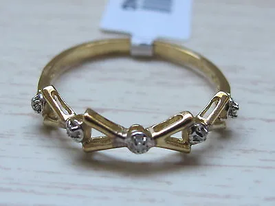 0.025CTW Diamond  V  Ring 10K Yellow Gold (5 Diamonds)  • $79.99