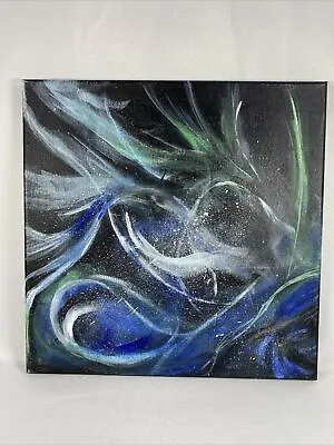 Original Acrylic On Canvas Abstract Art “Andromeda” Signed Camlica 12” X 12” • $43.90