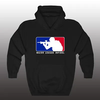 MLI Major League Infidel Logo Men's Black Hoodie Sweatshirt Size S-3XL • $35.89