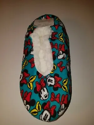 Disney Minnie Mouse Fuzzy Babba Womens Slipper Socks Size M L  7.5 To 9 New Tags • $12