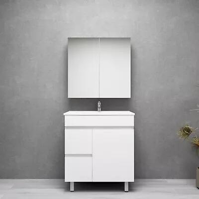 Bathroom Vanity Free Standing With Legs Gloss White Cabinet With Basin 750mm • $619